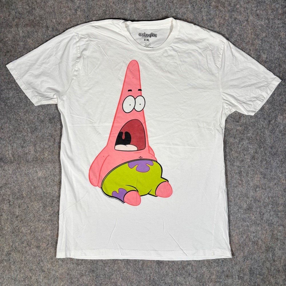 WeLoveFine Patrick Star T-Shirt Mens XXL White SpongeBob SquarePants Graphic Tee